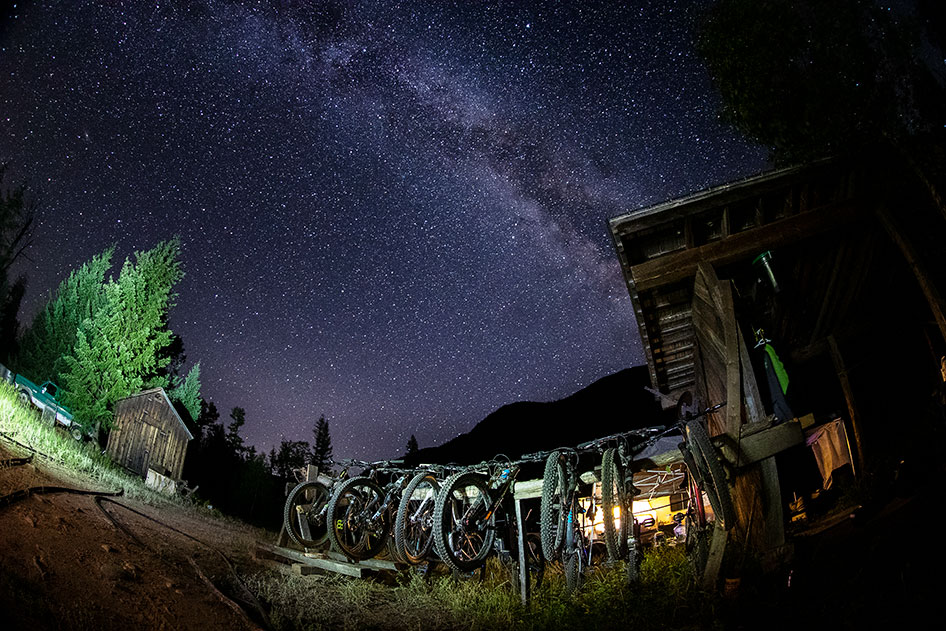 Bicycles Old Shed Night Sky Milky Way